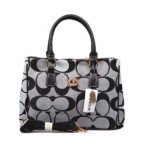 Coach In Signature Medium Grey Satchels DOH Coach In Signature Medium Grey Satchels DOH